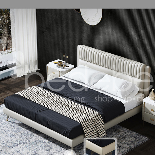 Lp C074 Light Luxury Fashion Simple, High Wood Bed Frame Full